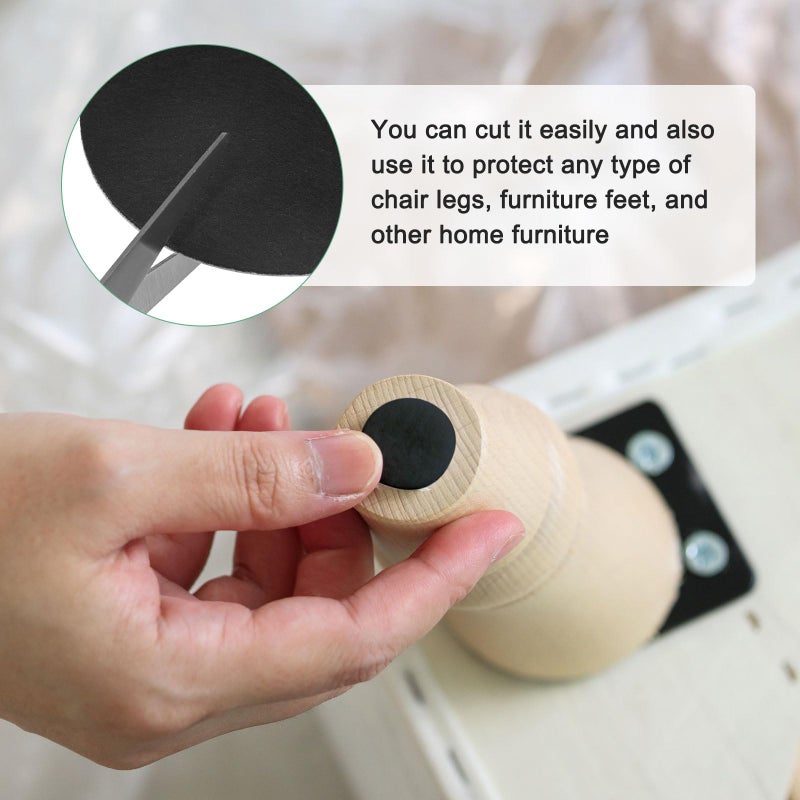 M METERXITY 30-Pack Lamp Base Felt, 5.5 Inch Dia. 2mm Thick Self Adhesive Round Fabric Felt Pads for Lamp/Furniture/DIY, Non-Slip Fiber Backed Patch Circles with Adhesive Backing [Black] - Image 5